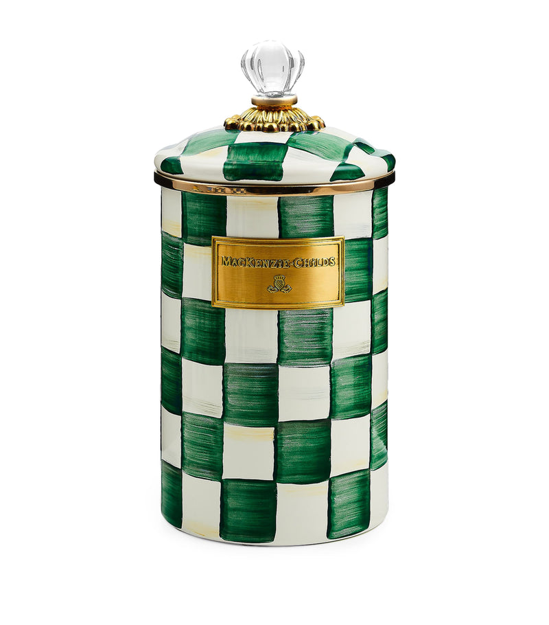 MacKenzie-Childs Emerald Check Large Cannister (25cm)