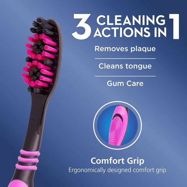 Oral-B manual toothbrush black medium 3 pack imported from the UK
