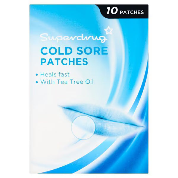 Superdrug cold sore patch with tea tree oil 10 count (British brand)