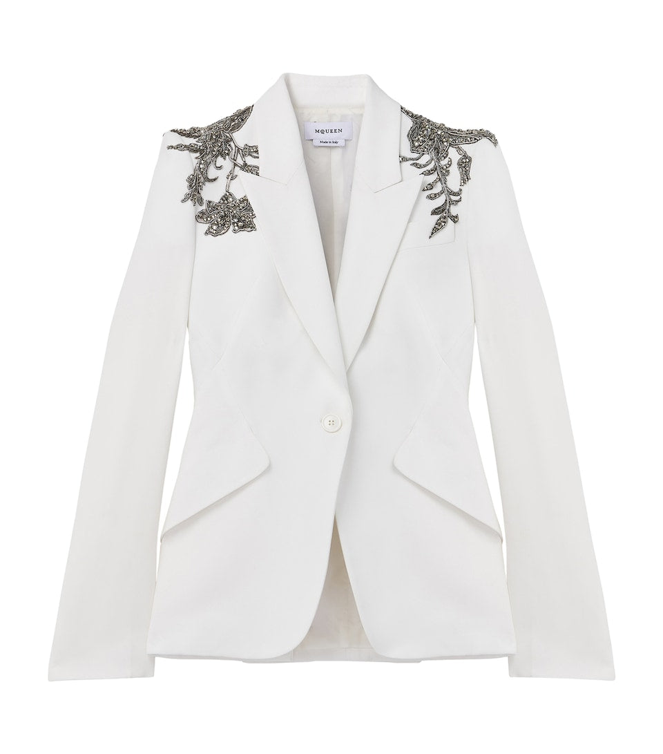 Wool Waistcoat with Lace Ruffles and Square Neckline
