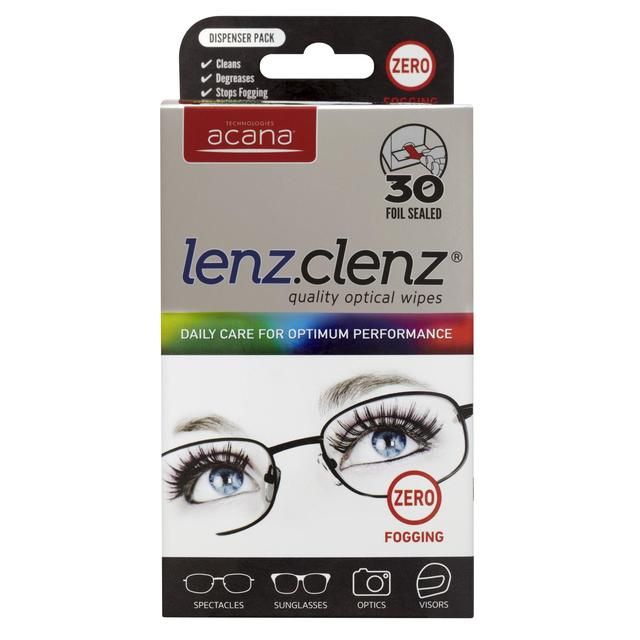 Acana Lenz Clenz Anti-Fog Optical Lens Wipes   30 per pack - McGrocer