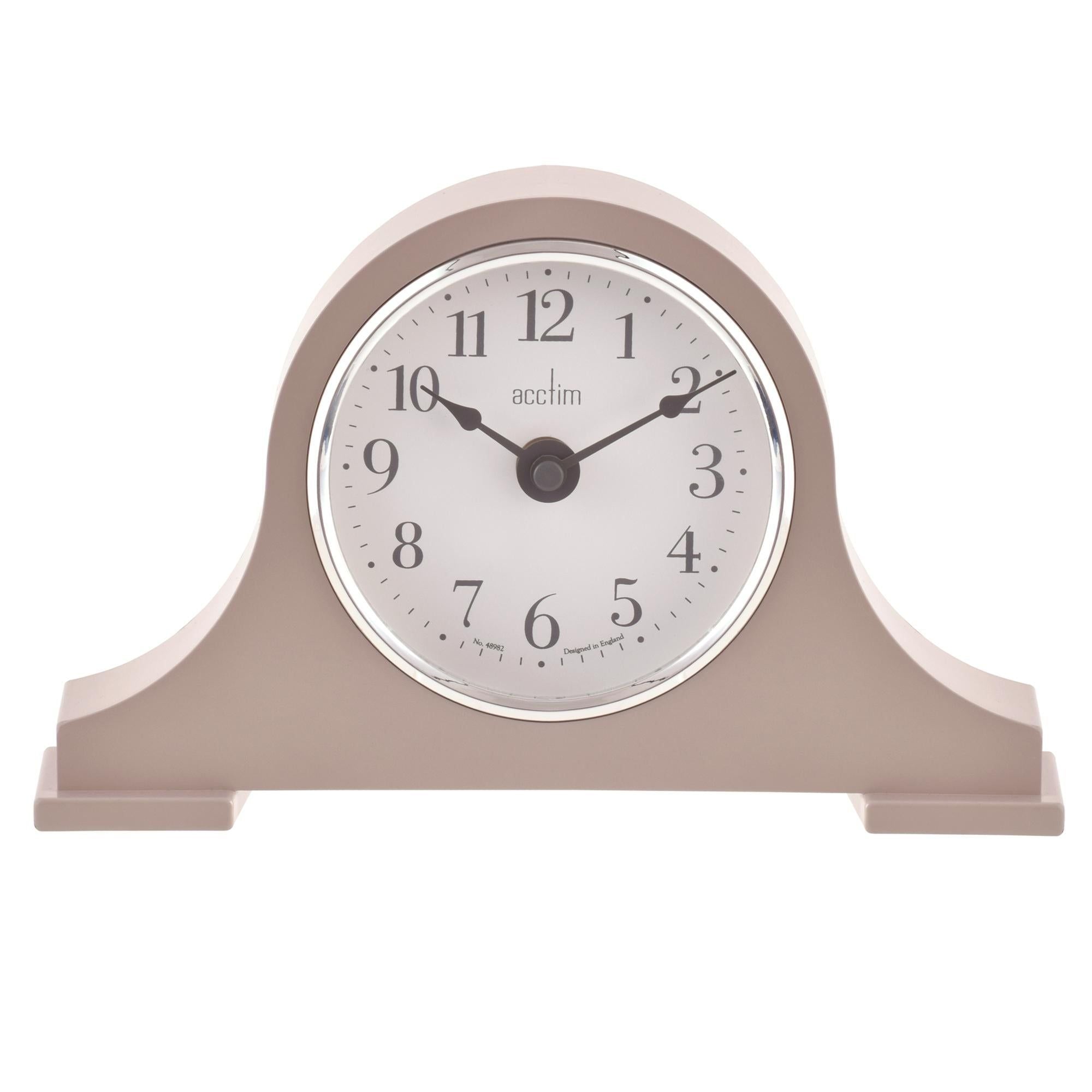 Acctim Harston Analogue Mantel Clock - Taupe - McGrocer
