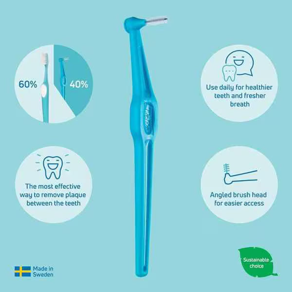 TePe Angle Interdental Brush Blue Angled Head British brand