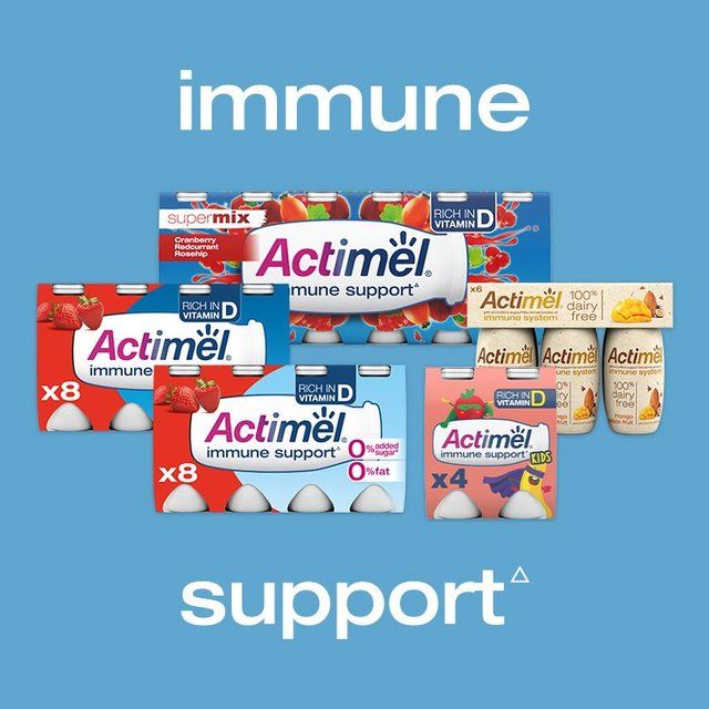 Actimel Raspberry 0% Added Sugar Fat Free Yoghurt Drink   8 x 100g - McGrocer