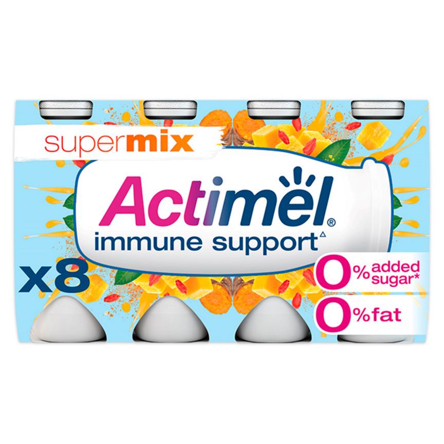 Actimel Supermix Mango  Goji Berry  Turmeric 0% Added Sugar  Fat Free Yoghurt Drink - McGrocer