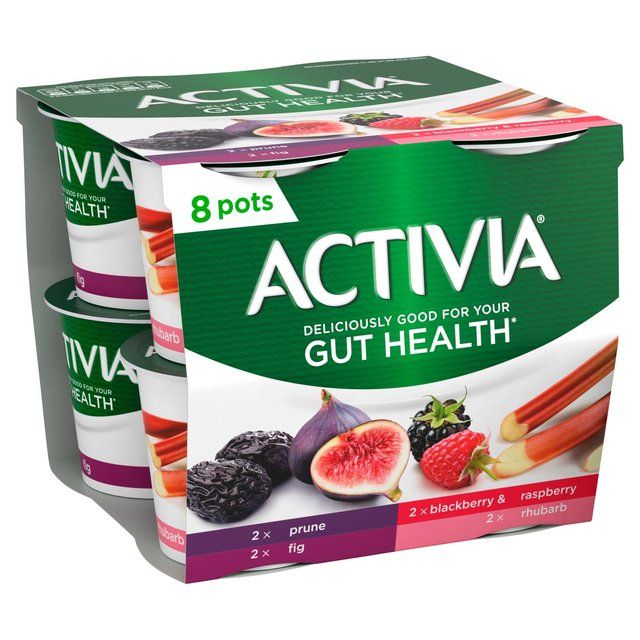Activia Rhubarb Prune Fig Blackberry & Raspberry Multipack Fruit Yoghurt    8 x 115g - McGrocer