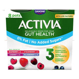Activia Strawberry Raspberry Cherry & Blueberry No Added Sugar Fat Free    8 x 115g - McGrocer