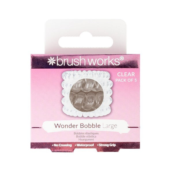 Brushworks Wonder Bobble hair bobbles large clear pack of 5 - British product