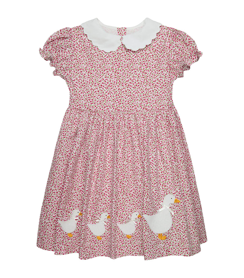 Trotters Ditsy Duck-Appliqué dress for ages 2-5 years (British brand)