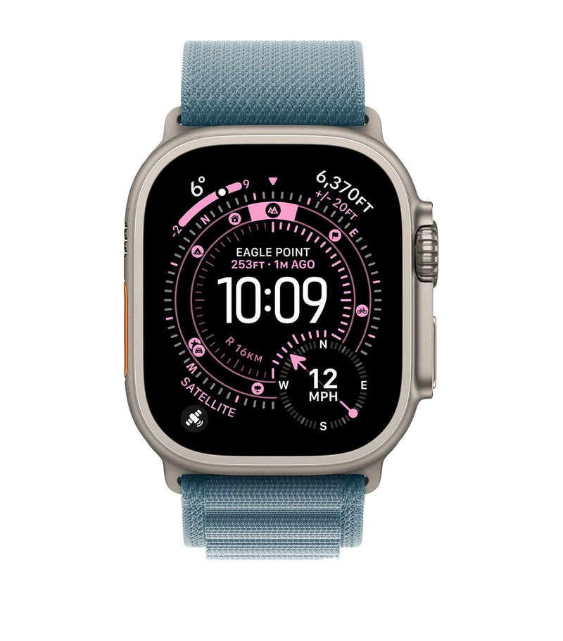 Apple Watch Ultra 3 Natural with Light Blue Alpine Loop smartwatch 49mm Medium - British product