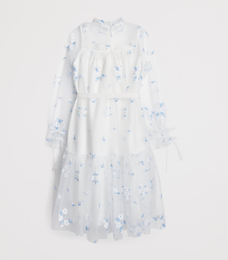 Petite Amalie tulle embroidered daisy dress for ages 4-16 years, imported from the UK