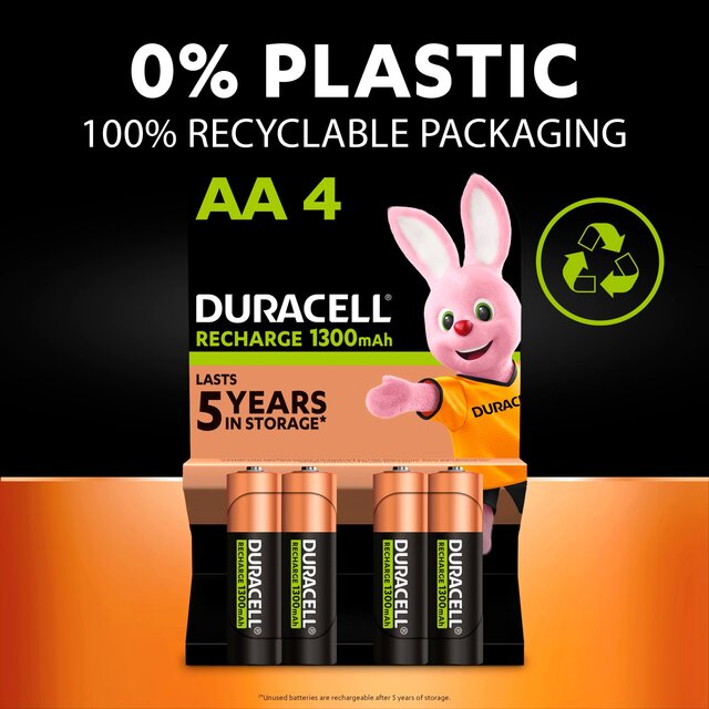 Duracell Recharge Ultra AAA Rechargeable Batteries   4 per pack - McGrocer