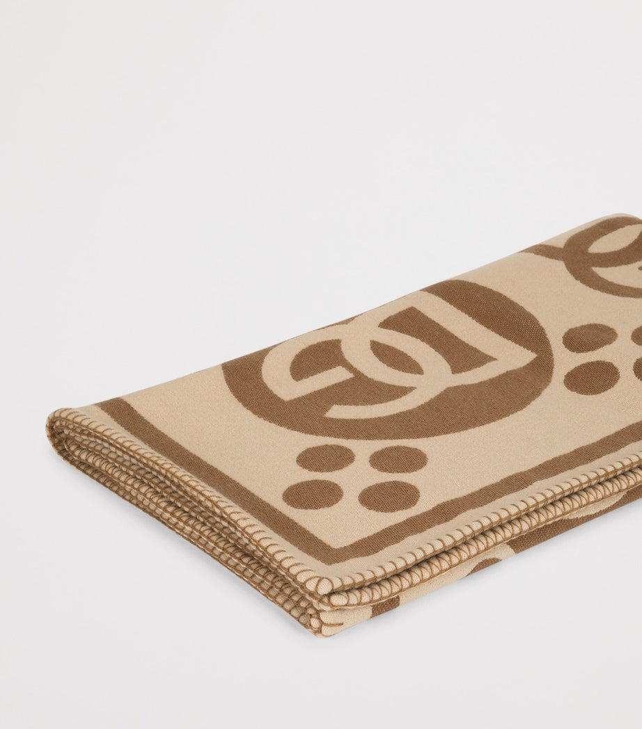 Dolce&Gabbana wool logo jacquard throw blanket 140cm x 180cm - British product