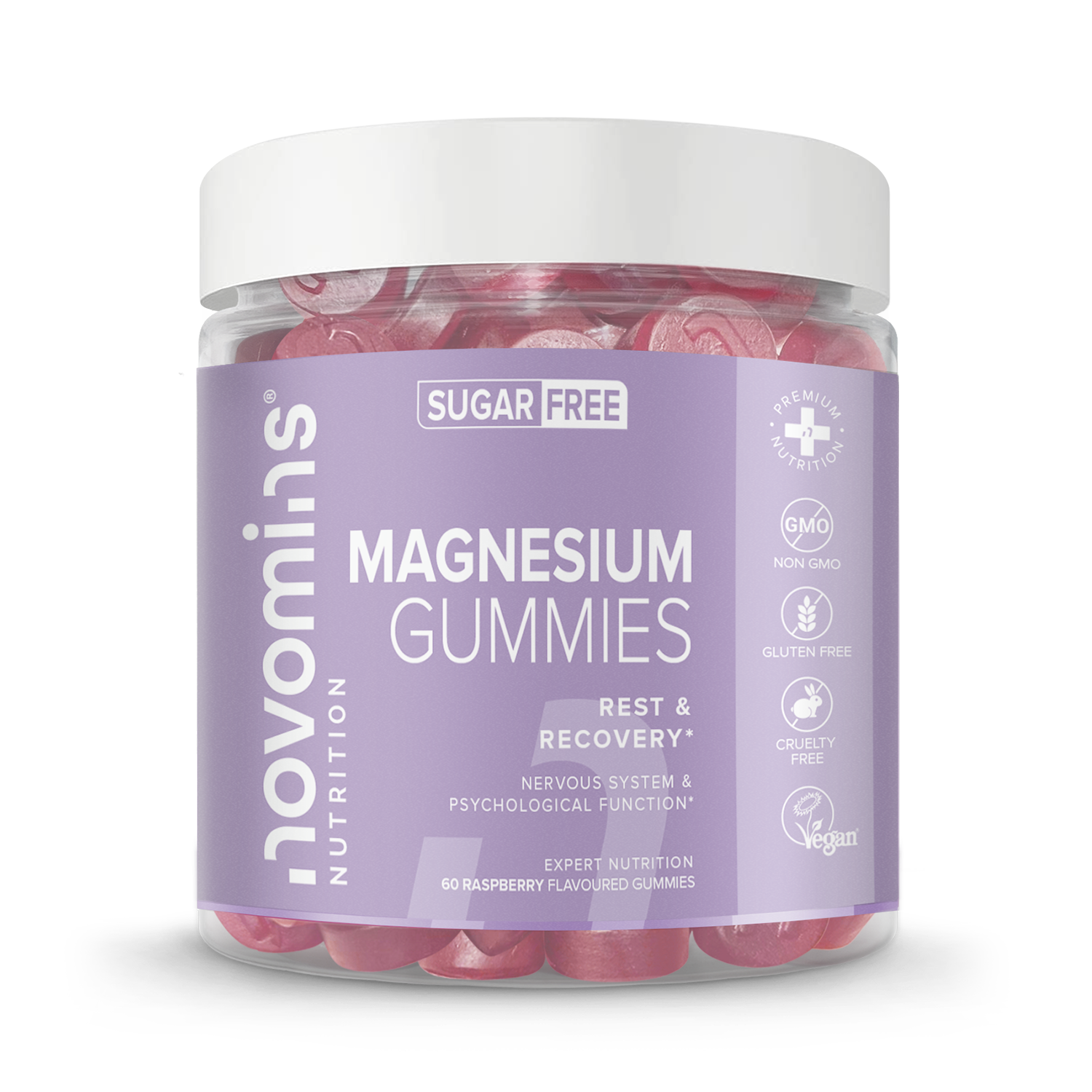 Novomins Magnesium SF Raspberry Flavoured 60 Gummies - 998847