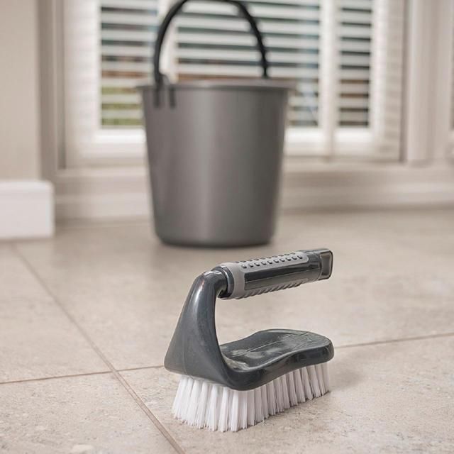 Addis Metallic Graphite New ComfiGrip Floor Iron Scrub Brush - McGrocer