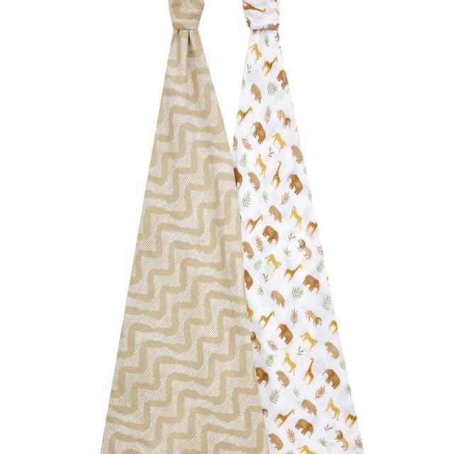 Aden+Anais essentials cotton muslin 2 pack swaddle blanket tanzania   2 per pack - McGrocer