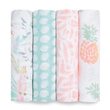 Aden + Anais Muslin Swaddle Blankets Tropicalia   4 per pack - McGrocer