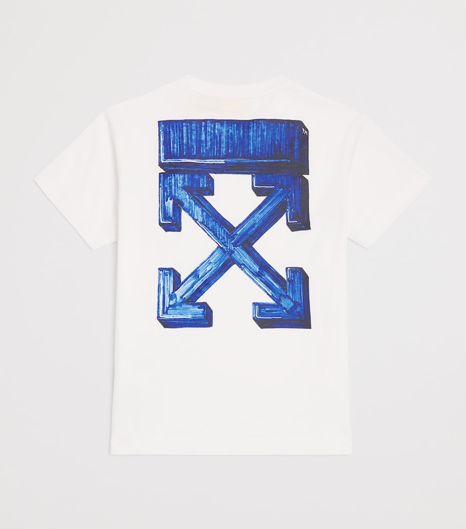 Off-White Kids Cotton Arrows T-Shirt for ages 4-12+ years, imported from the UK