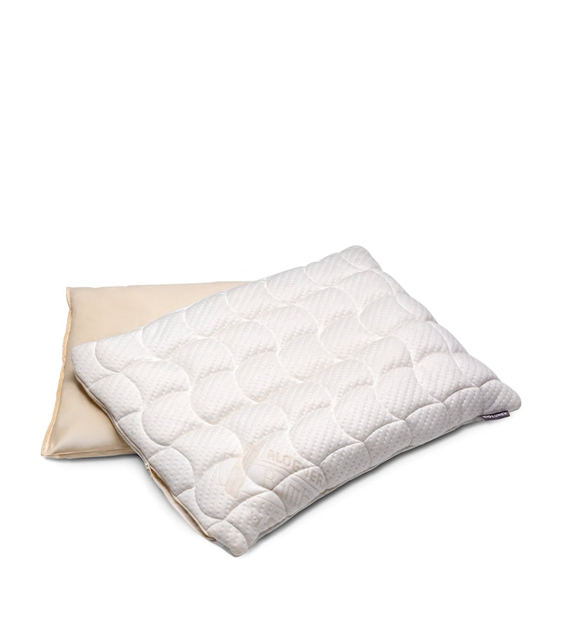 Colunex cotton anatomical pillow with bamboo aloe vera cover, 37cm x 54cm - British product