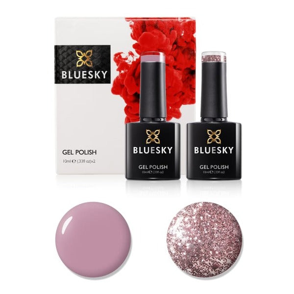 Bluesky Gel Polish Set Anniversary Set 4 pink and glitter - British product