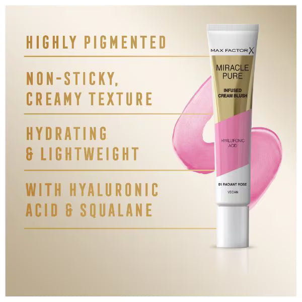 Max Factor Miracle Pure Blush Radiant Rose cream formula imported from the UK