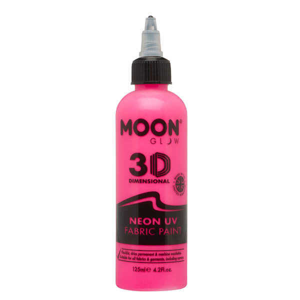 Moon Glow Neon Pink Fabric Paint 125ml, imported from the UK