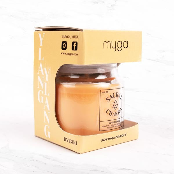 Myga Seven Chakra Sacral Chakra candle 250g, imported from the UK