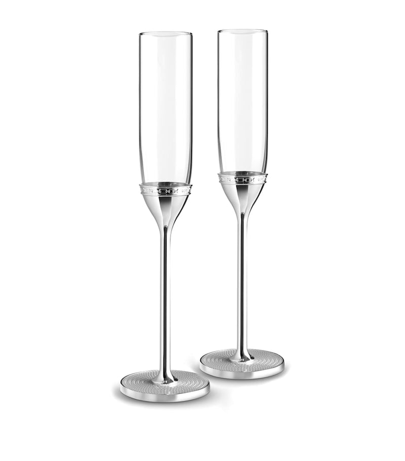 Wedgwood Love Nouveau Pearl Champagne Flutes set of two (British brand)