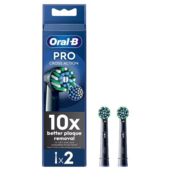 Oral-B Pro Cross Action black toothbrush heads (British brand)