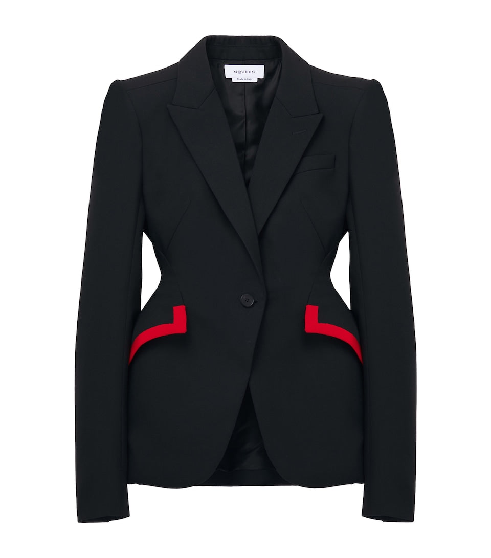 Wool Waistcoat with Lace Ruffles and Square Neckline