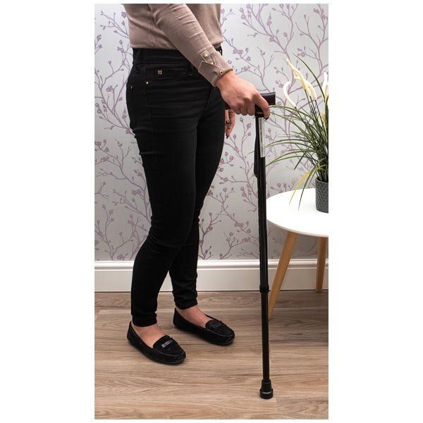Aidapt Extendable Black Walking Cane with Strap - McGrocer