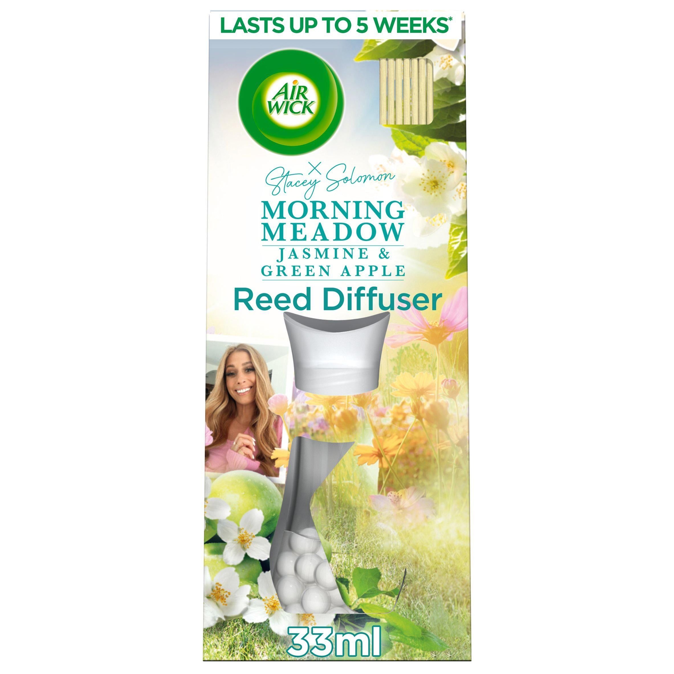 Air Wick Morning Meadow Essential Oils Reeds Diffuser Lasts up to 5 weeks 33ml - McGrocer