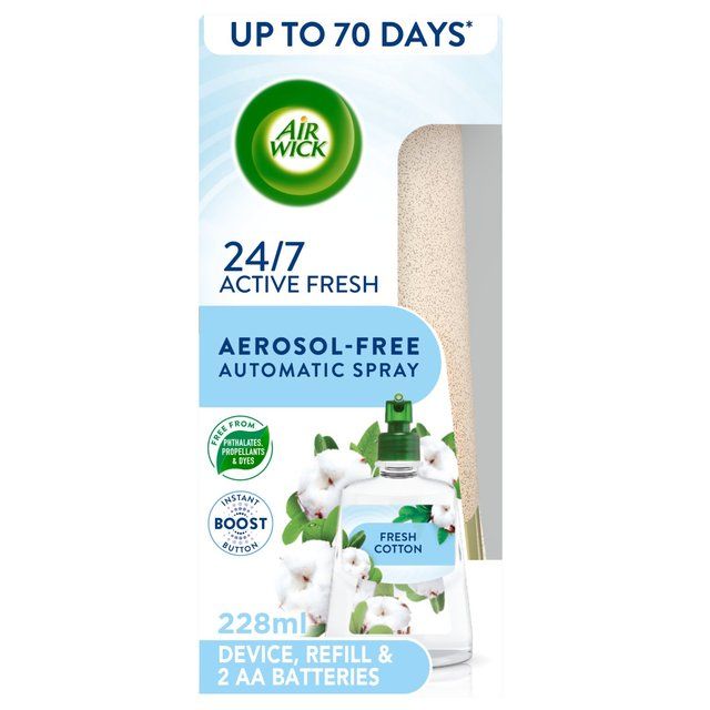 Airwick Autospray Kit Fresh Cotton   228ml - McGrocer