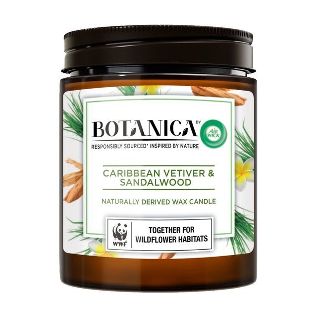 Airwick Botanica Candle Caribbean Vetiver & Sandalwood   205g - McGrocer