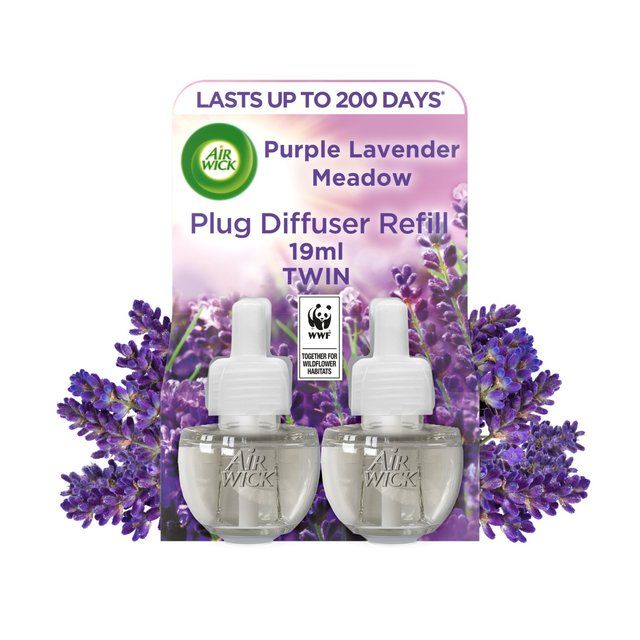 Airwick Purple Lavender Plug In Twin Refill   2 x 19ml - McGrocer