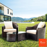 Akula Living 3 Piece Aegean Paros 2 Armchair + Coffee Table Set - McGrocer