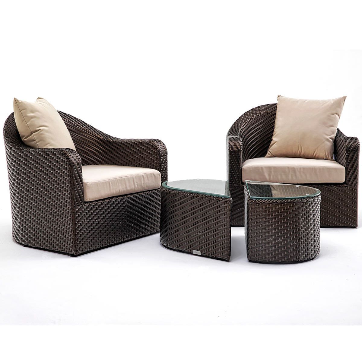 Akula Living 3 Piece Aegean Paros 2 Armchair + Coffee Table Set - McGrocer