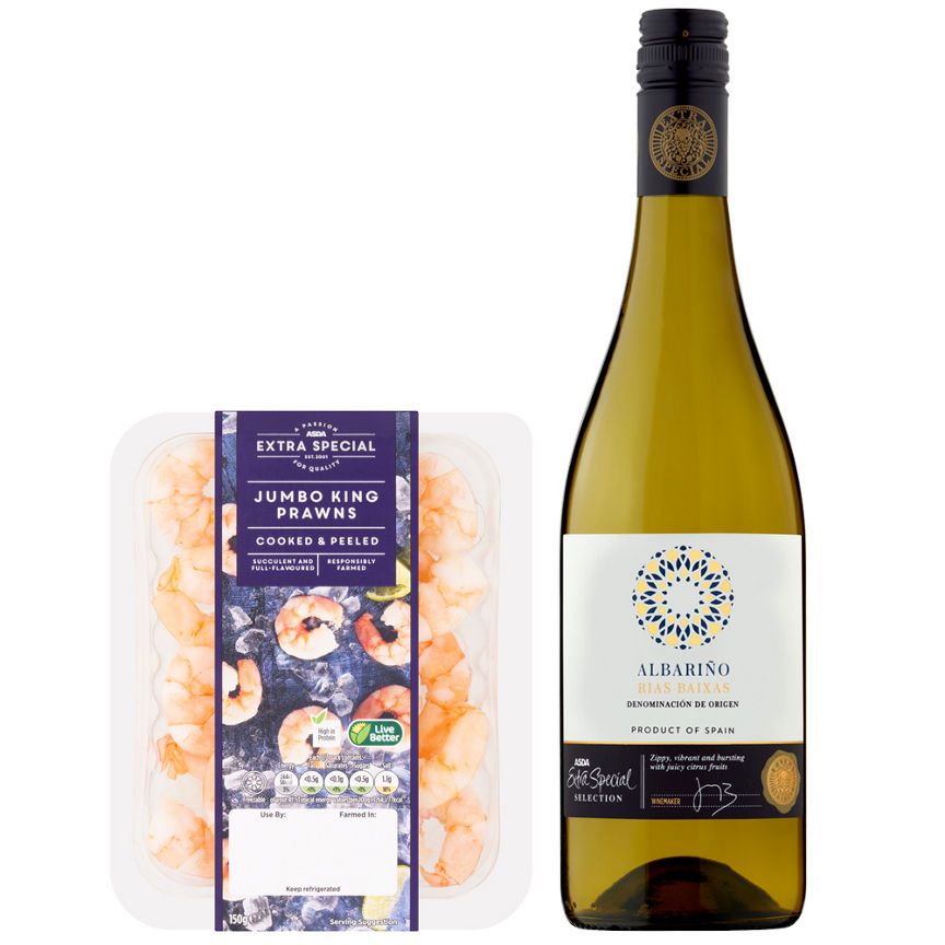 Albarino Rios Baixas & Jumbo King Prawns Wine Pairing Bundle - McGrocer