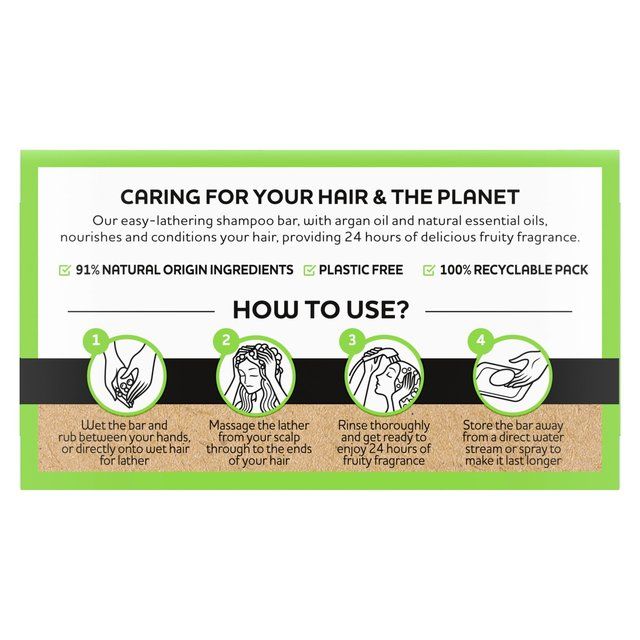 Alberto Balsam Juicy Green Apple Shampoo Bar   75g - McGrocer