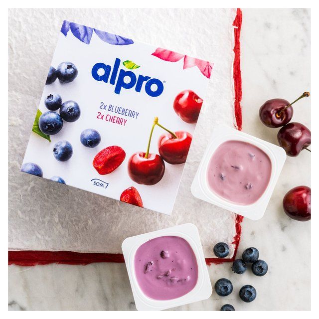 Alpro Blueberry & Cherry Yoghurt Alternative   4 x 125g - McGrocer