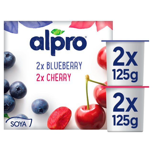 Alpro Blueberry & Cherry Yoghurt Alternative   4 x 125g - McGrocer