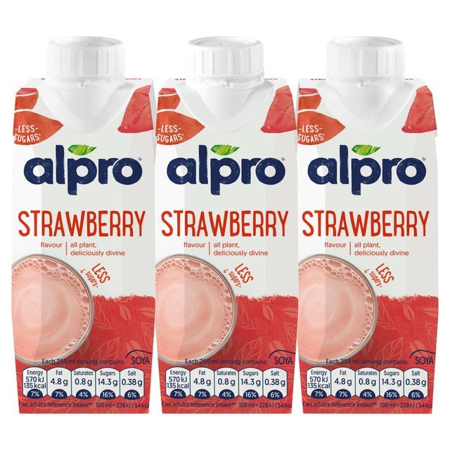 Alpro Soya Strawberry Long Life Drink   3 x 250ml - McGrocer