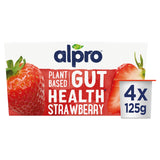 Alpro Strawberry Gut Health Dairy Free Soya Yoghurt Alternative 4x125g - McGrocer
