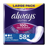 Always Dailies Extra Protect Panty Liners Large x58 - McGrocer