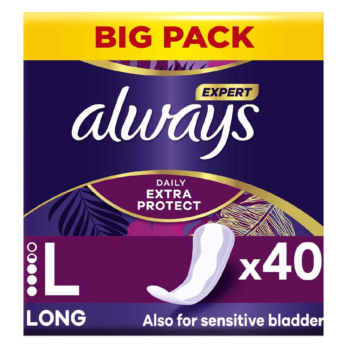 Always Daily Extra Protect Long Odour Lock Liners 40 liners - McGrocer