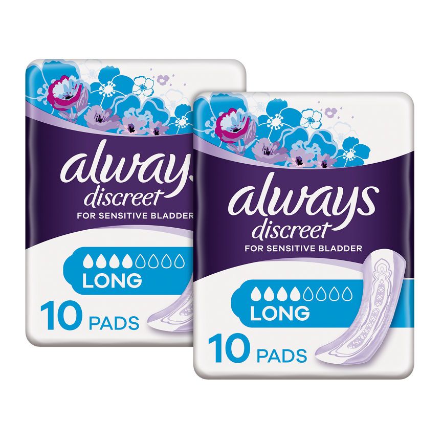 Always Discreet Incontinence Pads Long for Sensitive Bladder x 2 Bundle - McGrocer