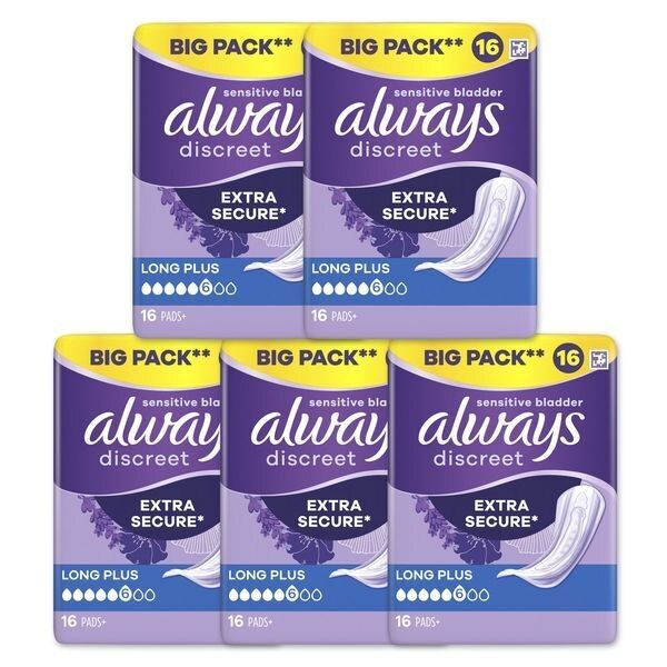 Always Discreet Incontinence Pads+ Long Plus 80 Pack Bundle - McGrocer