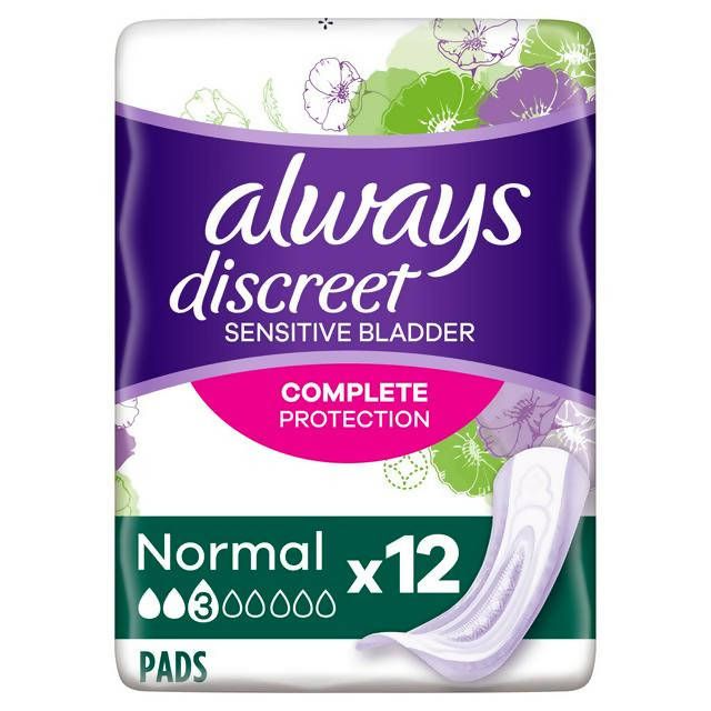 Always Discreet Incontinence Pads Normal For Sensitive Bladder x12 - McGrocer