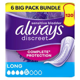 Always Discreet Incontinence Pads Plus Long - 120 pads (6 pack bundle) - McGrocer