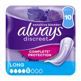 Always Discreet Incontinence Pads Plus Women Long x10 - McGrocer